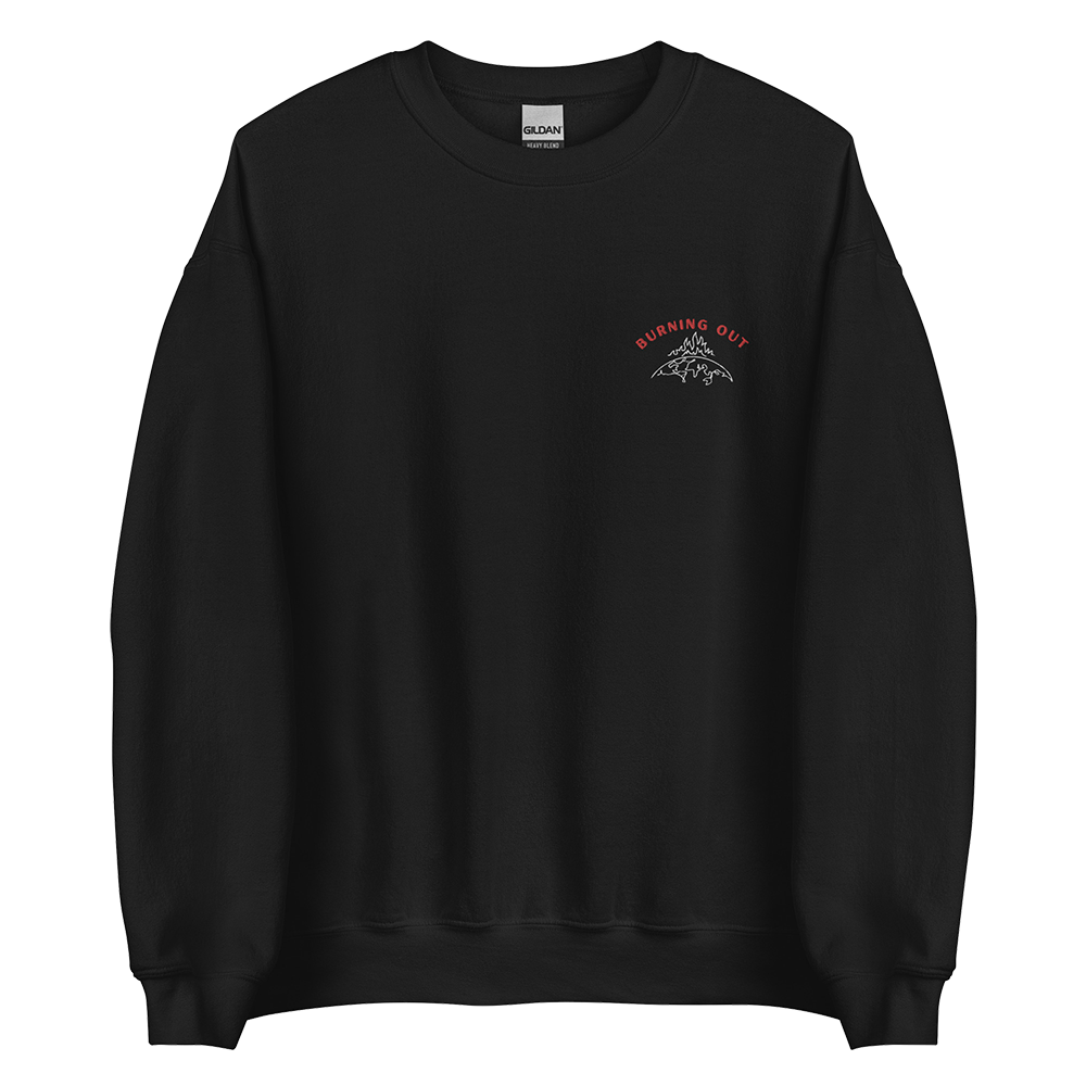 Embroidered Burning Out Unisex Sweatshirt (3 colours)