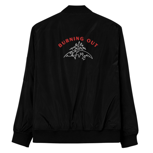 Burning Out - Embroidered Bomber Jacket